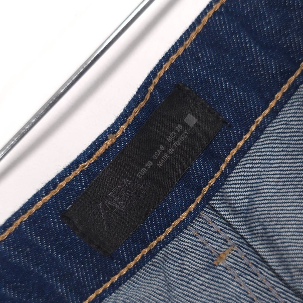 ZARA Women's Wide Leg Jeans US 6 EU 38 High Waist Blue Dark - Picture 2 of 11